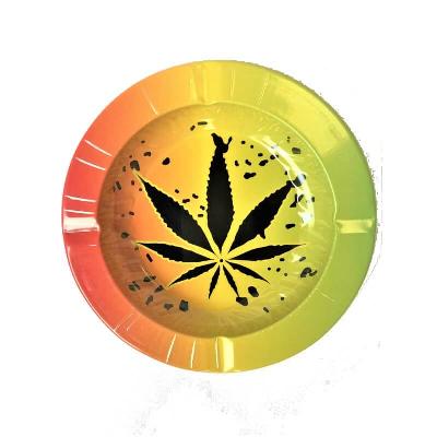 Cenicero Metálico Marihuana Colores