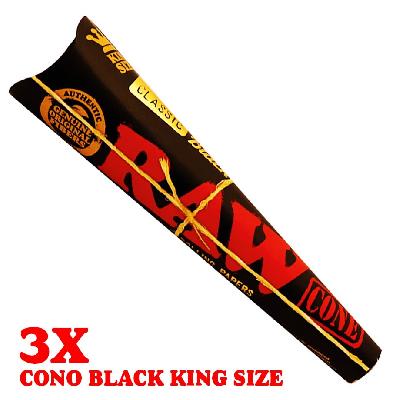Raw Black 3 Conos King Size Slim