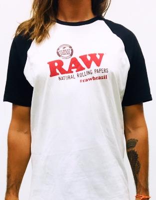 Raw Camiseta Blanca Y Negra Hombre