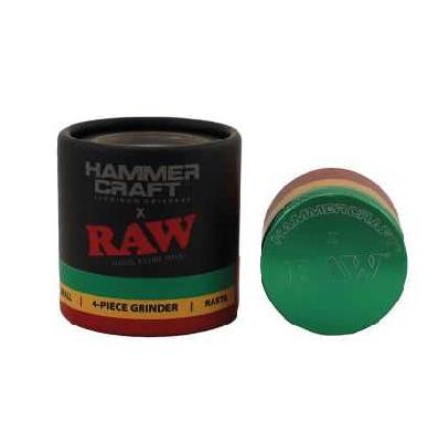 Raw Grinder X Hammercraft Rasta 63mm 4 Partes